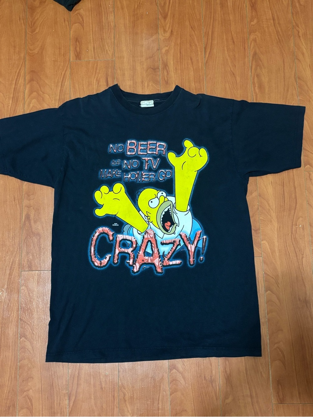 Vintage The Simpsons 'Crazy!' Graphic Tee - Black & Yellow